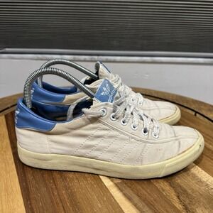 Vintage Adidas Shoes Mens 8.5 White Ivory Tennis Court Canvas Sneaker Taiwan 70s